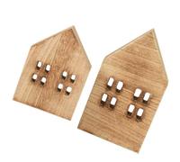 2 Pièces Maison Décorative en Bois Marron pour Table, Petit Chalet | Décor de Scène de Noël, Pièce Légère et Peu Encombrante, Style Charmant pour Fêtes à Maison
