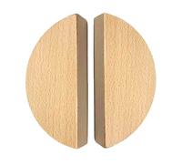 2 pièces Manche ?en bois Poignée de tiroir en demi-lune Boutons de portes Hêtre Tirer La Poignée décoratifs en demi-cercle Poignées de placard pour armoire,livre,avec vi (Single hole)