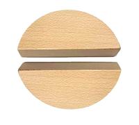 2 pièces Manche ?en bois Poignée de tiroir en demi-lune Boutons de portes Hêtre Tirer La Poignée décoratifs en demi-cercle Poignées de placard pour armoire,livre,avec vi (Double hole)