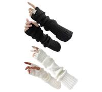 2 Pièces Manchettes Sans Doigts, Manchettes Tricotées, Manchettes Chaudes Simples, Manchettes Chaudes D'Automne Et D'Hiver Pour Femmes, Manchettes Longues À La Mode
