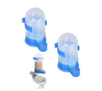2 pièces mangeoire à Oiseaux Distributeur Automatique d'eau pour Oiseaux pour Cage Pigeons Bouteille Abreuvoir Pince Distributeur de Nourriture pour calopsitte perroquets (Bleu Petit)