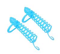 2 Pièces Mangeoire Suspendue, Panier Creux Bleu en Plastique | Support pour Cage à Oiseaux, Observation du Niveau, Forme Stimulante, Fixation Facile
