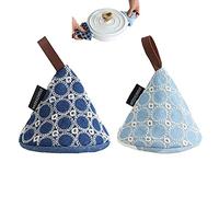 2 Pièces Manique de Pot pour Cuisine, Mini Maniques Cuisine, Petit Gants de Cuisine, Mini Gant de Four, pour la Cuisine et la Pâtisserie (Bleu Clair, Bleu Foncé)