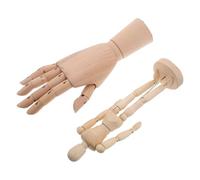 2 Pièces Mannequin D'artiste en Bois 8 Pouces, pour Dessin | Modèle de Main Droite 10 Pouces, Poses Multiples et Gestes Variés, pour Artistes et Garçon et Filles
