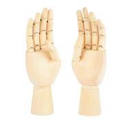 2 Pièces Mannequin de Main Articulé en Bois Khaki pour Croquis