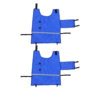 2 Pièces Manteau de Veau Oxford Imperméable Bleu | Doublure Coton Thermique, Bande Réfléchissante, Coupe Facile à Utiliser, Entretien Simple, pour Jeunes Bovins