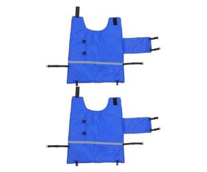 2 Pièces Manteau de Veau Oxford Imperméable Bleu | Doublure Coton Thermique, Bande Réfléchissante, Coupe Facile à Utiliser, Entretien Simple, pour Jeunes Bovins