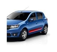 2 pièces Marchepieds latéraux pour Dacia Sandero 2 Stepway RS,Extensions de Jupe latérale,Barre de Protection en Aluminium,Accessoires de décoration de Voiture,B-Red