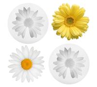2 Pièces Marguerite Moule Silicone Bougie,Ymapinc 3D Moules Silicone Fleur Elégants Moule Silicones Bougie Fleurs Adaptés Décoration Gâteaux Chocolats Bonbons(Blanc Transparent)
