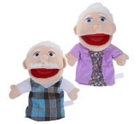 2 Pièces Marionnettes À Main en Peluche Grands-Parents Grand-Père Et Grand-Mère, Jouet Interactif pour Raconter des Histoires, Développer des Compétences Et Interactions Familiales