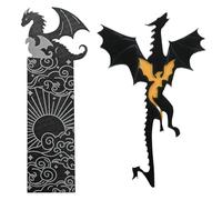 2 Pièces Marque Page Acrylique, Personnaliser Marque Page Dragon Cool d'or Noir, Marqueurs de Livres Décoration d'étagère Cadeau pour les Amateurs de Lecture Étudiants