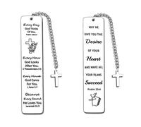 2 Pièces Marque Page Chrétien, Marque pages Religieux, Marque Pages avec Versets de la Bible avec Croix, Cadeau Communion Erstkommunion