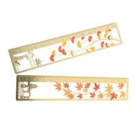 2 Pièces Marque-page Décoratif Chinois en Métal, Règle Droite