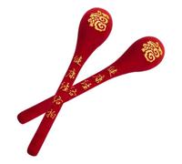 2 Pièces Marteau de Massage à Main Long Rouge pour Corps | Mousse Latex Haute Élasticité et Flanelle, Format Portable, pour Voyage et Quotidien, Notice Incluse