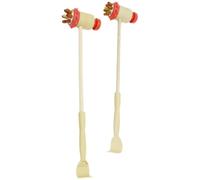 2 Pièces Marteau de Massage en Bois à Sept Dents pour Dos et Nuque