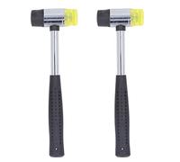 2 pièces marteau maillet en caoutchouc de 25 mm, poignée en acier creux poignée antidérapante, marteau à tête en caoutchouc souple détachable pour le travail du bois bijoux