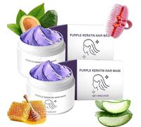 2 pièces Masque Capillaire De KéRatine Pourpre Detroitrain Purple,Conditionnement Profond Pour Les Cheveux,RéPare Les Cheveux Secs,AméLiore Les Frisottis,Ajoute De La Brillance