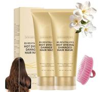 2 pièces masque capillaire revitalisant 8 secondes,pour cheveux abîmés après coloration à chaud, crème de soin à la kératine,après-shampoing profond,répare en douceur et prévient les frisottis
