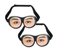 2 Pièces Masque de Sommeil 3D Drôle en Polyester, Yeux Ouverts Ajustable | Bandeau Amusant pour Nuit ou Sieste, Doux Peau, Adapté aux Dormeurs Latéraux et Porteurs de Lunettes