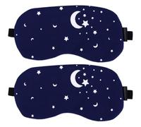 2 Pièces Masque de Sommeil 3d en Coton Lin Sangle Élastique | Confortable à Porter, Forme Profilée, Portable pour Valise, pour Dormeurs Sensibles à Lumière et Bureau Couleur Aléatoire