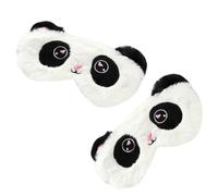 2 Pièces Masque de Sommeil en Peluche Yeux, Style Animal | Bande Élastique Réglable, Léger et Réutilisable Après Lavage, pour Sieste au Bureau Train