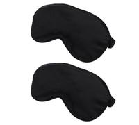 2 Pièces Masque de Sommeil en Soie Noir Sangle Réglable | Cache-œil Ombré, Bande Flexible, Convient aux Garçon et Filles, pour Nuit Calme et Repos Confortable