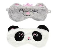 2 Pièces Masque de Sommeil Panda en Peluche, Cache-yeux Kawaii | Confortable à Porter, Respirant, Soulage la Pression du Visage, Style Cartoon Mignon pour Bureau et Repos