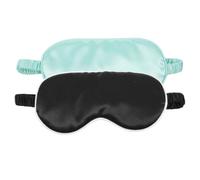 2 Pièces Masque de Sommeil Yeux Confort en Soie Imitée, Noir | Bloque la Lumière, Usage Maison et Voyage, Design Créatif, Bandeau Souple, Style Sobre Couleur Aléatoire