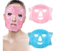 2 Pièces Masque Oculaire Chaud et Froid en PVC | Compresse Froide, Gel Rafraîchissant, Usage Après Travail, Aide au Sommeil, Rose et Bleu