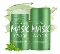 2 Pièces Masque Stick au Thé Vert,Masque Visage Purifiant à l'Argile Verte, Nettoyage Profond, Élimination des Points Noirs, Contrôle du Sébum & Hydratation, Pour Tous Types de Peau