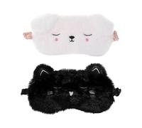 2 Pièces Masques Pour Les Yeux D'Animaux De Dessin Animé, Mignons Masques Pour Les Yeux En Peluche, Fournitures De Couchage, Masques Pour Les Yeux Doux Et Confortables, Accessoires De Voyage.