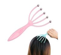 2 Pièces Masseur de cuir chevelu,Tuzsocr Masseur de Tête Manuel Portable,Masseur à griffes à bille Roulante,Grattoir Relaxant pour Cuir Chevelu,Stimulation des Cheveux,Se Libérer du Stress (Rose)
