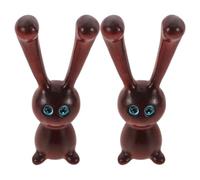 2 Pièces Masseur Gua Sha Lapin en Bois Marron pour Visage | Usage Maison Spa, Sculpture Mâchoire, Atténuation des Ombres, Forme Lapin Naturelle