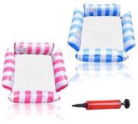 2 pièces Matelas Gonflable pour Piscine, 123 x 120 cm, Matelas Gonflable avec Filet, Jouet Aquatique 4 en 1, Matelas Gonflable pour Piscine, Salon Aquatique, Jouet de fête avec Pompe à air