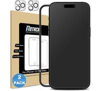 2 Pieces Matte Tempered Glass For Iphone 15 Pro And 2 Pieces Rear Camera Protection Film Screen Protector Matte Anti-Glare And Anti-Fingerprint 9h Hd Glass Protector Matte