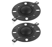 2 Pièces Membrane de Tweeter à Dôme Soie 4 Ohms, Cadre Rond Noir | Remplacement pour Studio et Système Audio, Plastique, Réponse Large, Stabilité Solide, Faible Impédance