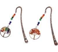 2 Pieces Metal Chakra Bookmarks,Vintage Metal Bookmarks,Tree Life Metal Bookmarks For Teachers,Students,General Book Accessories,Exquisite Gifts