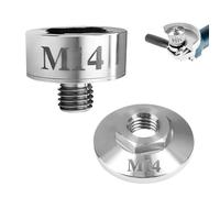 2 Pièces Meuleuse Accessoires, Adaptateur Fileté M14 + 5/8-11 Contre-écrou à Bride M14, Acier Inoxydable Disqueuse Outillage, Outils de Ponçage du Bois, pour Meuleuse D'angle