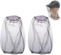 2 Pieces Midge Head Net Mosquito Head Protection Net With Carry Bag Anti-Mosquito Hat Mask For Camping Jungle Hiking Climbing Equipment
