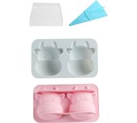 2 pièces Mignon Animal Vache Bovin Moule en Silicone Pour DIY Desserts Chocolat Gelée Shots Pâte à Gomme Cupcake Gâteau Topper Décoration Glaçons Moule à Savon Fait à la Main