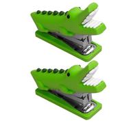 2 Pièces Mini Agrafeuse Crocodile en Acier Inoxydable et Silicone | Feuilles et Dossiers, Usage Bureau Maison, Style Adorable, Présent Original, Décor de Bureau
