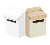 2 Pièces Mini Boîte aux Lettres en Bois pour Maison de Poupée | Décoration Miniature Réaliste, Bords Arrondis, pour Jeux Créatifs des Garçon et Filles, Artisanat et Mini Maison