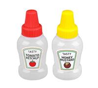 2 Pièces Mini-bouteilles De Ketchup, 25 Ml De Bouteille De Contenants De Croustilles De Ketchup À Tomate Rechargeable, Pots De Condiments À Gicler Portables En Plastique Pour Enfants, Bouteilles De