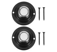 2 Pièces Mini Bouton de Sonnette Rond Mural en Alliage de Zinc Noir pour | Installation sans Recâblage ni Dommage aux Murs, Format Compact, Adapté au Garage L'entrée Principale
