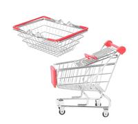 2 Pièces Mini Chariot Panier en Filet en Acier Inoxydable