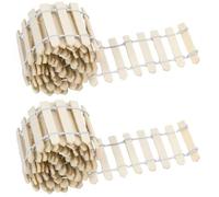 2 Pièces Mini Clôture Décorative de Jardin, Miniature en Bois pour Poupée Maison, Accessoires Bricolage, Terrasse, Bonsaï, 90x5cm (02)