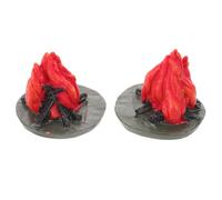 2 Pièces Mini Feu de Camp Miniature en Résine | Décor de Maison de Poupée, Format Compact 2,55x2,55x2,16 Po, Usage Événementiel et Maison