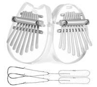 2 Pièces Mini Kalimba à Doigts 8 Notes Portable | Acrylique Compact, Variété de Tons, Facile à Apprendre, pour Loisirs Musicaux, Voyage et Usage Quotidien