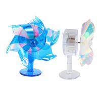 2 Pièces Mini Moulin à Vent à Lumière LED Éolienne | Décoration de Guidon, Usage Nocturne, Conversion du Vent, Visibilité Renforcée, pour Deux-roues