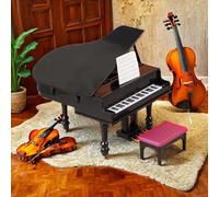 2 pièces Mini Piano, Mini Piano de Maison de Poupée, Modèle de Simulation d'Instrument de Musique, Décoration de Meuble de Salon, Jouet de Décoration Maison, Ornement de Bureau, Cadeau de Noël, Décora